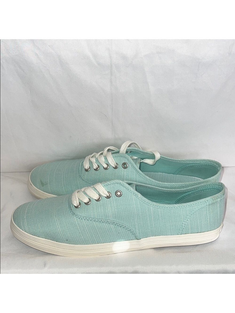 Women's Light Green Canvas Sneakers - Picture 5 of 15